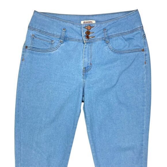 Quarry Core Skinny Ankle Jeans Women 12 Blue Light Wash Push-Up Hi Waisted Chic - Picture 3 of 16